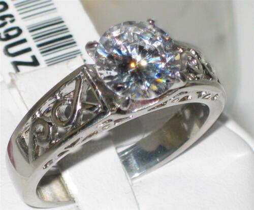 Jewellery Kingdom Stainless Steel Fancy Shank Cubic Zirconia Ladies Solitaire Ring (Silver) - Jewelry Rings - British D'sire