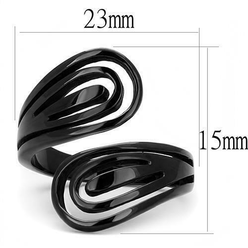 Jewellery Kingdom Ladies 15mm Wide IP Bonded Stamped Stainless Steel Ring (Black) Secondary image
