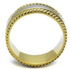 Jewellery Kingdom Stainless Steel No Stone Two Tone Thumb Wedding Mens Gold Silver Band Ring - Jewelry Rings - British D'sire