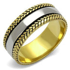 Jewellery Kingdom Stainless Steel No Stone Two Tone Thumb Wedding Mens Gold Silver Band Ring - Jewelry Rings - British D'sire