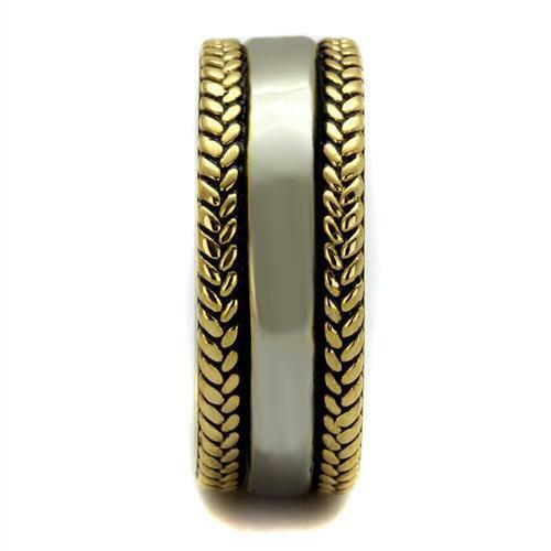 Jewellery Kingdom Stainless Steel No Stone Two Tone Thumb Wedding Mens Gold Silver Band Ring - Jewelry Rings - British D'sire Main image