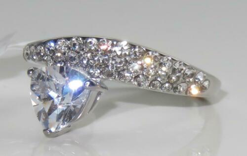 Jewellery Kingdom Stainless Steel Pave Cubic Zirconia Ladies Trillion Engagement Ring Secondary image