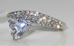 Jewellery Kingdom Stainless Steel Pave Cubic Zirconia Ladies Trillion Engagement Ring - Engagement Rings - British D'sire