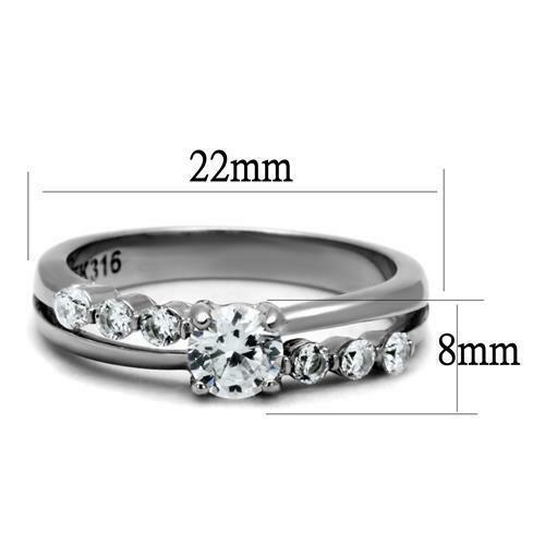 Jewellery Kingdom Stainless Steel Pretty Ladies Cubic Zirconia Ladies Ring (Silver) Secondary image
