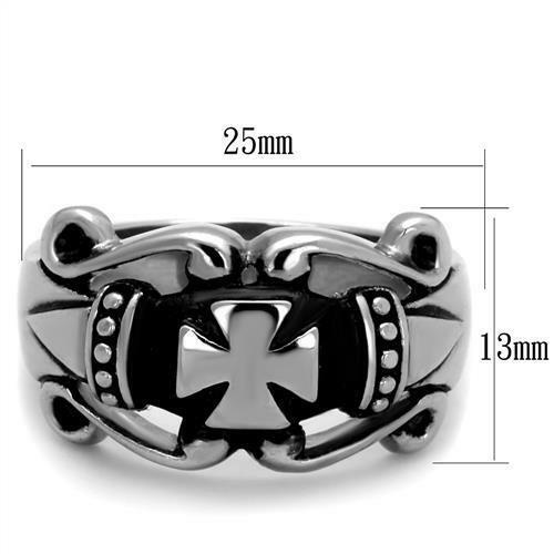 Jewellery Kingdom Stainless Steel Signet Pinky Biker Gothic Mens Cross Ring (Silver) - Rings - British D'sire