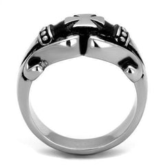 Jewellery Kingdom Stainless Steel Signet Pinky Biker Gothic Mens Cross Ring (Silver) - Rings - British D'sire