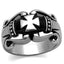 Jewellery Kingdom Stainless Steel Signet Pinky Biker Gothic Mens Cross Ring (Silver) - Rings - British D'sire