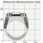 Jewellery Kingdom Stainless Steel Signet Square Princess Cut Clear Silver 3CT Mens Cubic Zirconia Ring - Rings - British D'sire