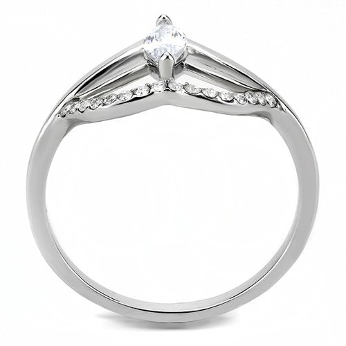 Jewellery Kingdom Stainless Steel Silver Pretty Elegant Sparkle Marquise 1.25 CT Ladies Cubic Zirconia Ring Secondary image