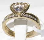 Jewellery Kingdom Steel 1.50CT Ladies Solitaire Engagement Wedding Gold Ring Set Band - Jewelry Rings - British D'sire