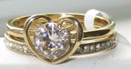 Jewellery Kingdom Steel 1.50CT Ladies Solitaire Engagement Wedding Gold Ring Set Band - Jewelry Rings - British D'sire