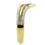 Jewellery Kingdom Steel Cubic Zirconia Prong Set Ladies Wishbone Ring Band (Gold) - Jewelry Rings - British D'sire