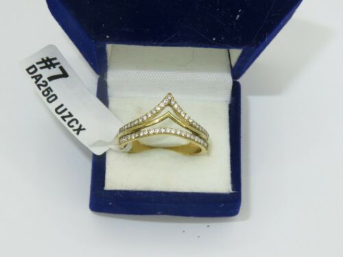 Jewellery Kingdom Steel Cubic Zirconia Prong Set Ladies Wishbone Ring Band (Gold) Secondary image