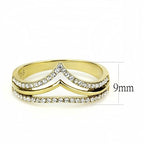 Jewellery Kingdom Steel Cubic Zirconia Prong Set Ladies Wishbone Ring Band (Gold) - Jewelry Rings - British D'sire