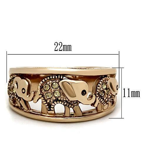 Jewellery Kingdom Steel Elephant Ladies Ring Band (Rose Gold) - Rings - British D'sire