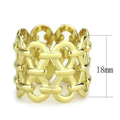 Jewellery Kingdom Steel No Stone No Tarnish Chain Link Ladies Ring Band (Gold) - Rings - British D'sire
