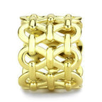 Jewellery Kingdom Steel No Stone No Tarnish Chain Link Ladies Ring Band (Gold) - Rings - British D'sire