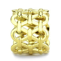 Jewellery Kingdom Steel No Stone No Tarnish Chain Link Ladies Ring Band (Gold) - Rings - British D'sire