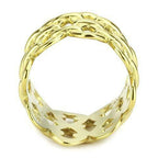 Jewellery Kingdom Steel No Stone No Tarnish Chain Link Ladies Ring Band (Gold) - Rings - British D'sire