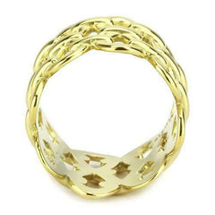 Jewellery Kingdom Steel No Stone No Tarnish Chain Link Ladies Ring Band (Gold) - Rings - British D'sire