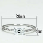 Jewellery Kingdom Sterling 925 Stamped Solitaire Accents Ladies Emerald Cut Ring (Silver) - Jewelry Rings - British D'sire