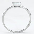 Jewellery Kingdom Sterling 925 Stamped Solitaire Accents Ladies Emerald Cut Ring (Silver) - Jewelry Rings - British D'sire