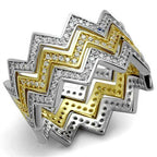 Jewellery Kingdom sterling Bands Stacking Zig Zag Ladies Wedding Ring Set (Silver & Gold) - Rings - British D'sire