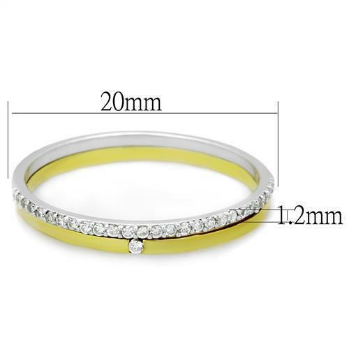 Jewellery Kingdom Sterling Cubic Zirconia Bands Stacking Elegant Ladies Ring Set (Silver & Gold) - Jewelry Rings - British D'sire