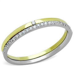 Jewellery Kingdom Sterling Cubic Zirconia Bands Stacking Elegant Ladies Ring Set (Silver & Gold) - Jewelry Rings - British D'sire