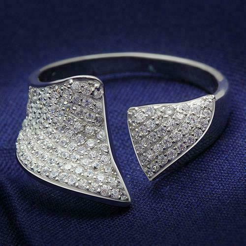 Jewellery Kingdom Sterling Micro Pave Pretty Elegant stamped Ladies Cubic Zirconia Ring (Silver) Secondary image