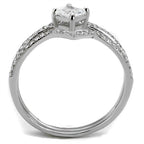 Jewellery Kingdom Sterling Princess cz Ladies Engagement Wedding Band Ring Set (Silver) - Engagement Rings - British D'sire