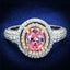 Jewellery Kingdom Sterling Sapphire Rose gold Oval 250 Carat Cubic Zirconia Dress Ladies Ring (Pink & Silver) - Jewelry Rings - British D'sire