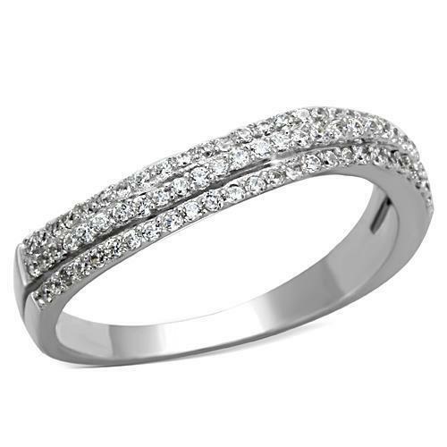 Jewellery Kingdom Sterling Silver 36mm Pave CZ Sparkling Wedding Ladies Eternity Band Ring - Jewelry Rings - British D'sire Main image