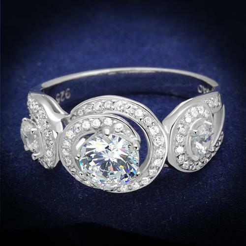 Jewellery Kingdom Sterling Silver Antiqued Cubic Zirconia Handmade Ladies Three Stone Ring - Jewelry Rings - British D'sire