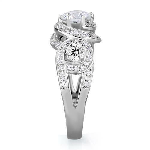 Jewellery Kingdom Sterling Silver Antiqued Cubic Zirconia Handmade Ladies Three Stone Ring - Jewelry Rings - British D'sire Main image