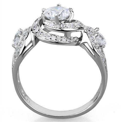 Jewellery Kingdom Sterling Silver Antiqued Cubic Zirconia Handmade Ladies Three Stone Ring - Jewelry Rings - British D'sire