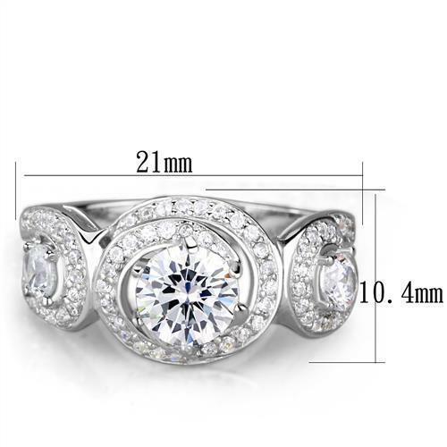 Jewellery Kingdom Sterling Silver Antiqued Cubic Zirconia Handmade Ladies Three Stone Ring - Jewelry Rings - British D'sire