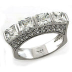 Jewellery Kingdom Sterling Silver Band Princess Cut Simulated Diamonds Ring - Jewelry Rings - British D'sire