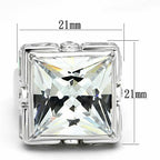 Jewellery Kingdom Sterling Silver Cocktail Ladies Princess Cut Simulated Diamonds - Jewelry Rings - British D'sire