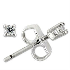 Jewellery Kingdom Sterling Silver Cubic Zirconia Ladies Silver Stud Earrings - Earrings - British D'sire