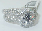 Jewellery Kingdom Sterling Silver Cubic Zirconia Micro Pave 2CT Ladies Engagement Wedding Ring Set Band - Jewelry Rings - British D'sire