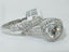 Jewellery Kingdom Sterling Silver CZ Micro Pave Ladies Engagement Wedding Band Ring Set - Engagement Rings - British D'sire