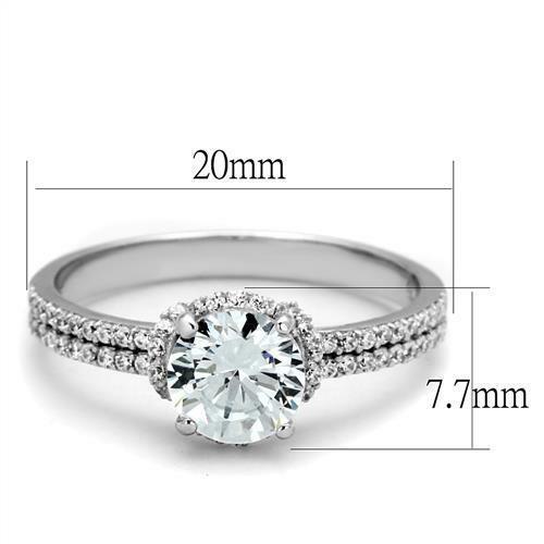 Jewellery Kingdom Sterling Silver CZ Solitaire Accents Pretty Ladies Engagement Ring - Engagement Ring - British D'sire Main image