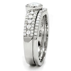 Jewellery Kingdom Sterling Silver Engagement Wedding Band Bezel CZ 2.70CT Ladies Ring Set - Jewelry Rings - British D'sire
