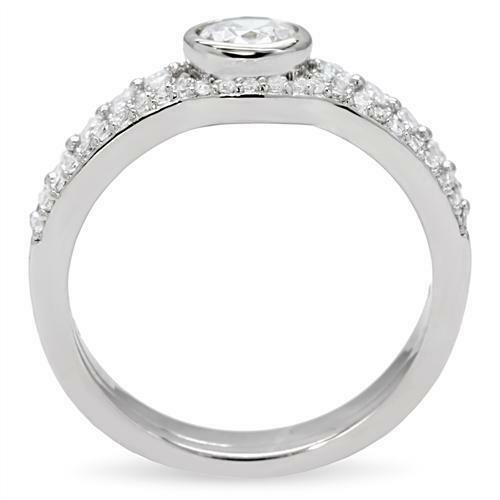 Jewellery Kingdom Sterling Silver Engagement Wedding Band Bezel CZ 2.70CT Ladies Ring Set - Jewelry Rings - British D'sire
