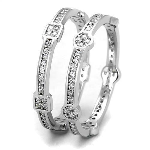 Jewellery Kingdom Sterling Silver Full Eternity Cubic Zirconia Wedding Ladies Stacking Bands Ring - Jewelry Rings - British D'sire Main image