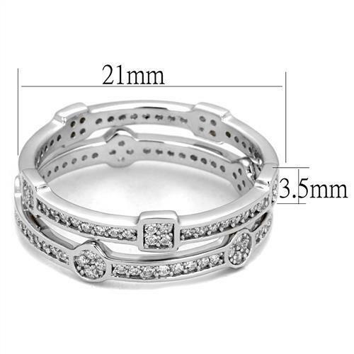 Jewellery Kingdom Sterling Silver Full Eternity Cubic Zirconia Wedding Ladies Stacking Bands Ring Secondary image