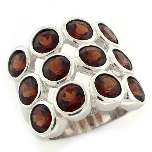 Jewellery Kingdom Sterling Silver Red Semi Precious Gemstone Ladies Garnet Ring - Jewelry Rings - British D'sire Main image