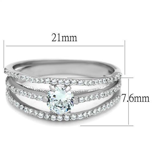 Jewellery Kingdom Sterling Silver Solitaire Accents 1.65 CT Triple Row Ladies Cubic Zirconia Ring Secondary image
