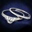 Jewellery Kingdom Sterling Solitaire Cubic Zirconia Ladies Engagement Wedding Band Ring Set (Silver) - Jewelry Rings - British D'sire